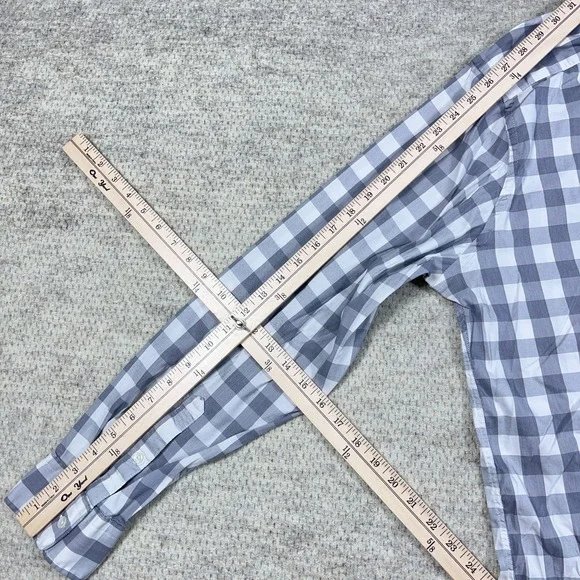 Faherty Shirt Men XXL 2XL Grey Check Plaid Button Up Cotton Dress Casual Adult * - Picture 15 of 16